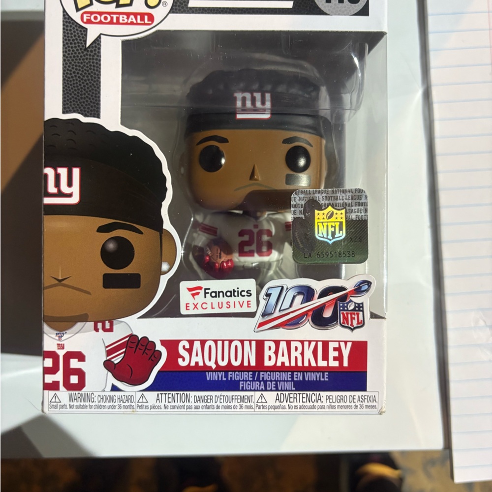 Funko pop NFL Fanatics  Exclusive Saquon Barkley  NY GIANTS